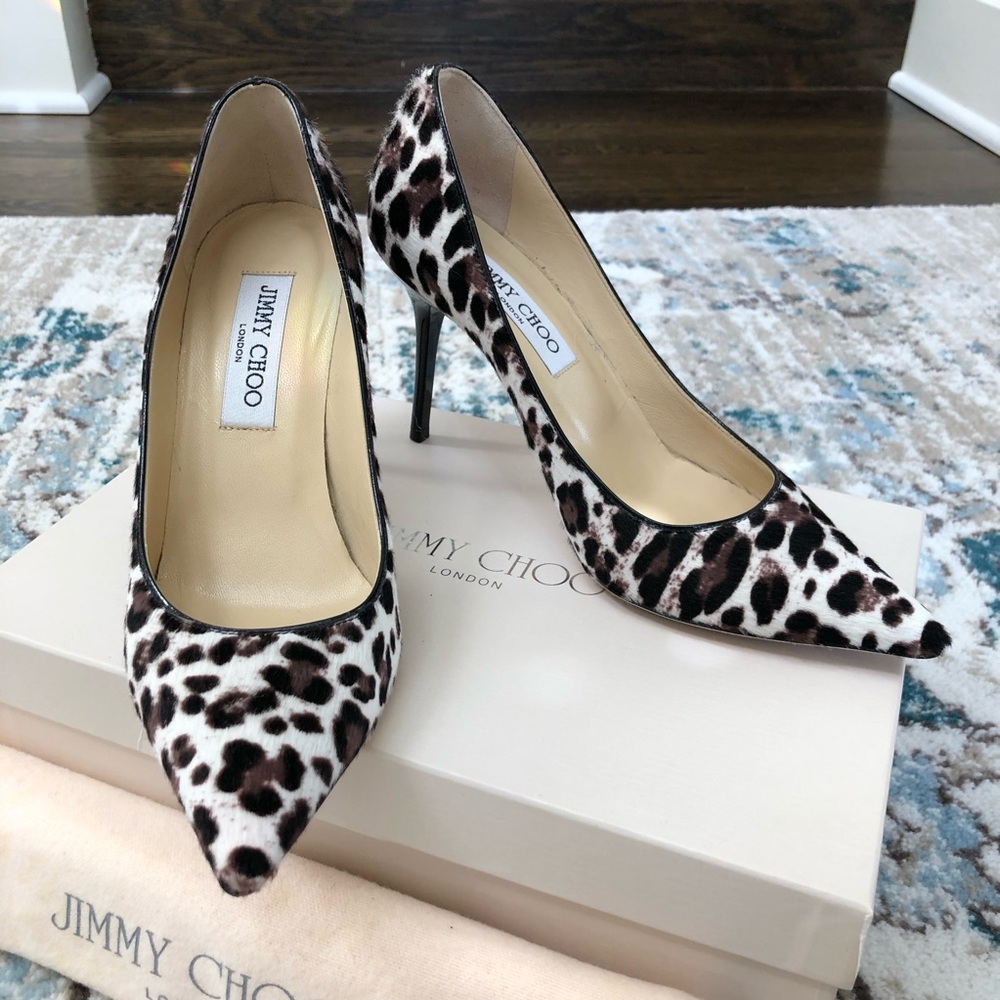 Jimmy Choo Pony Hair Leopard Pumps 6/36